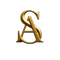 Gold logo with the letters 'AS' on a white background