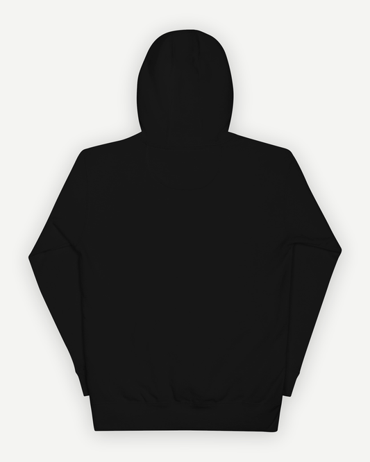 The Founders Hoodie in black, back view