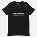 Black Essentials Sterling Antonio printed t-shirt front view.