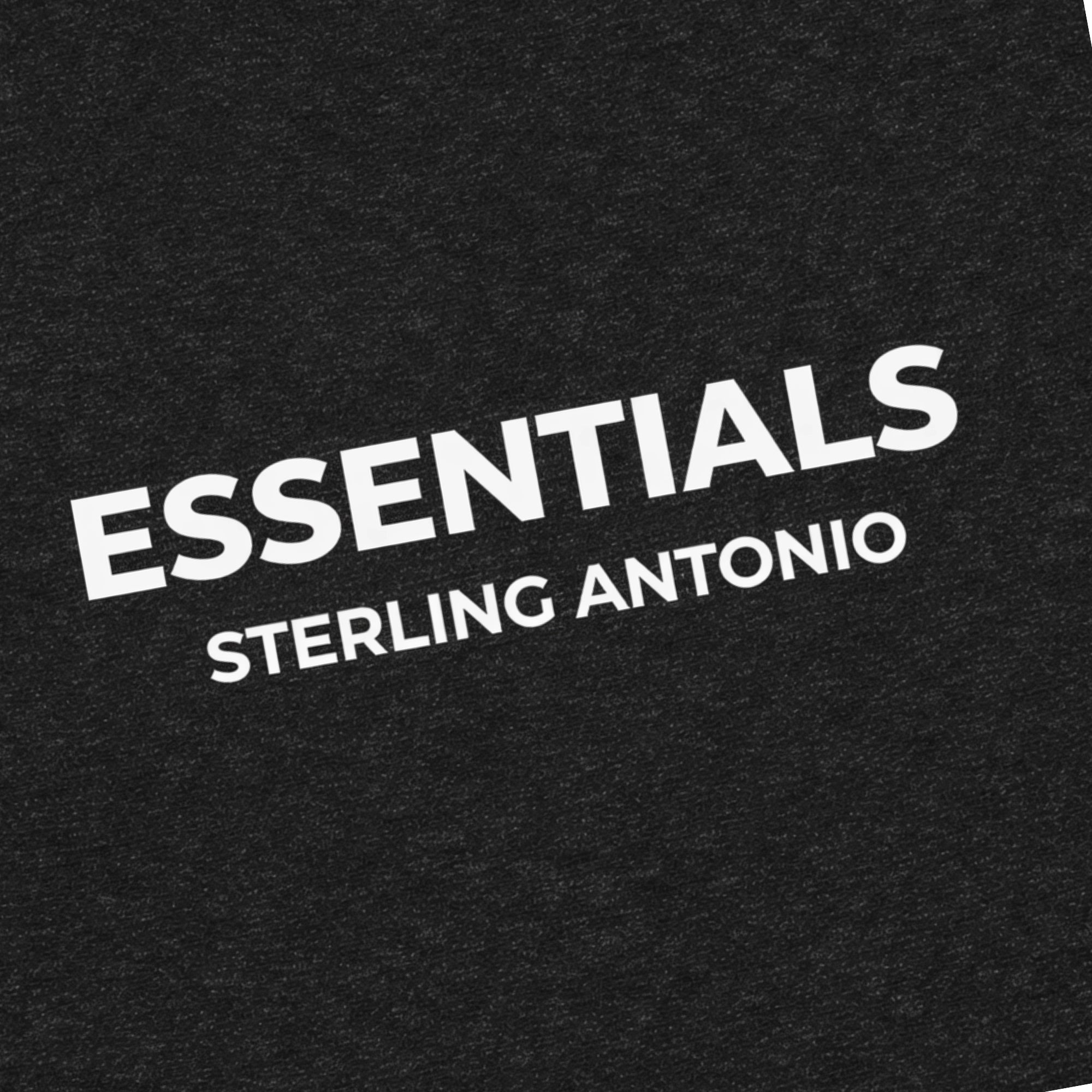 Black background with 'ESSENTIALS Sterling Antonio' text in white