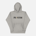 Gray hoodie with 'PHANTOM' logo on a white background