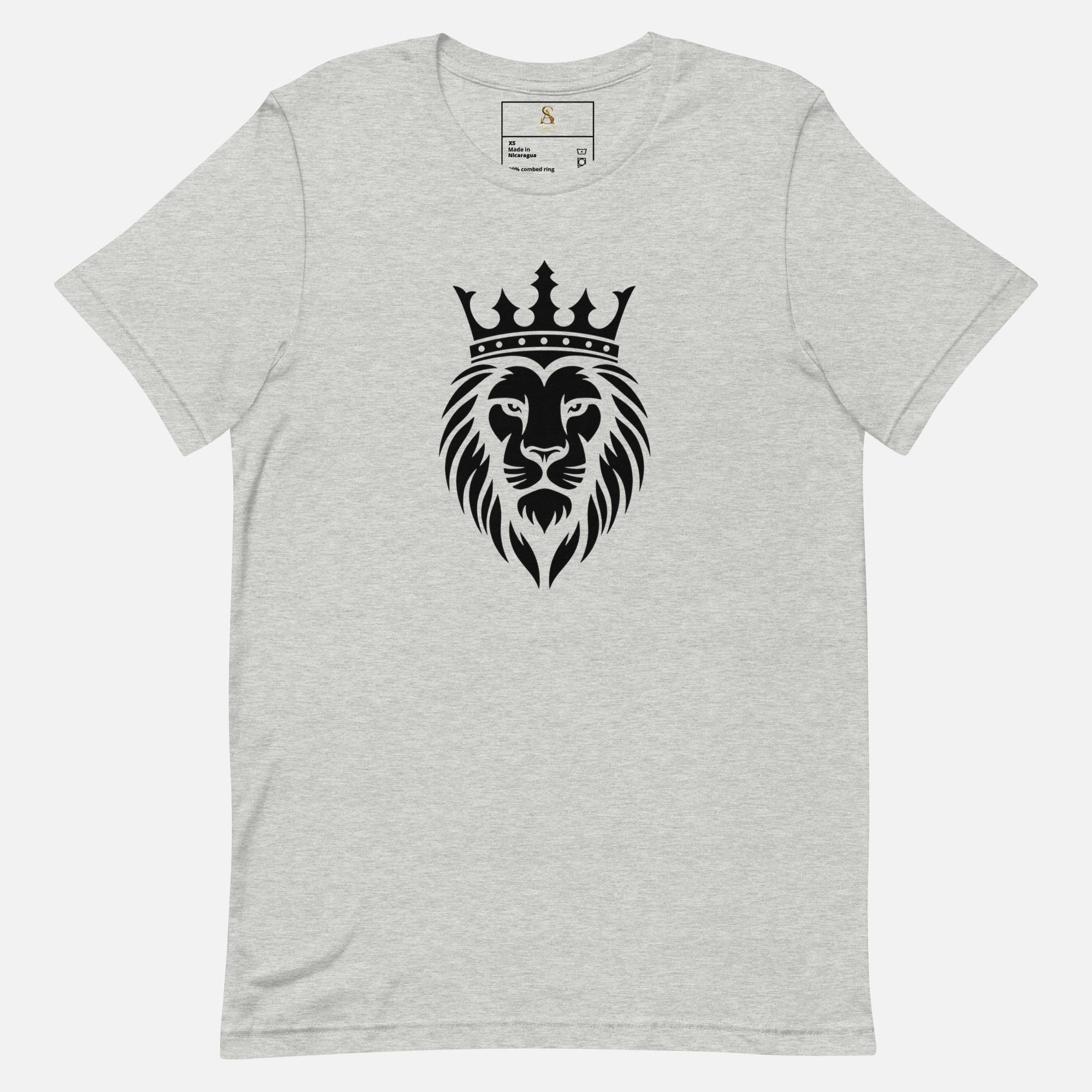 Rear view of a heather grey Sterling Antonio cotton jersey t-shirt with a clean minimalist back design on a light grey background.