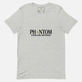 Athletic heather cotton jersey t-shirt featuring black Phantom Sterling Antonio logo print with gold SA detail on front chest.