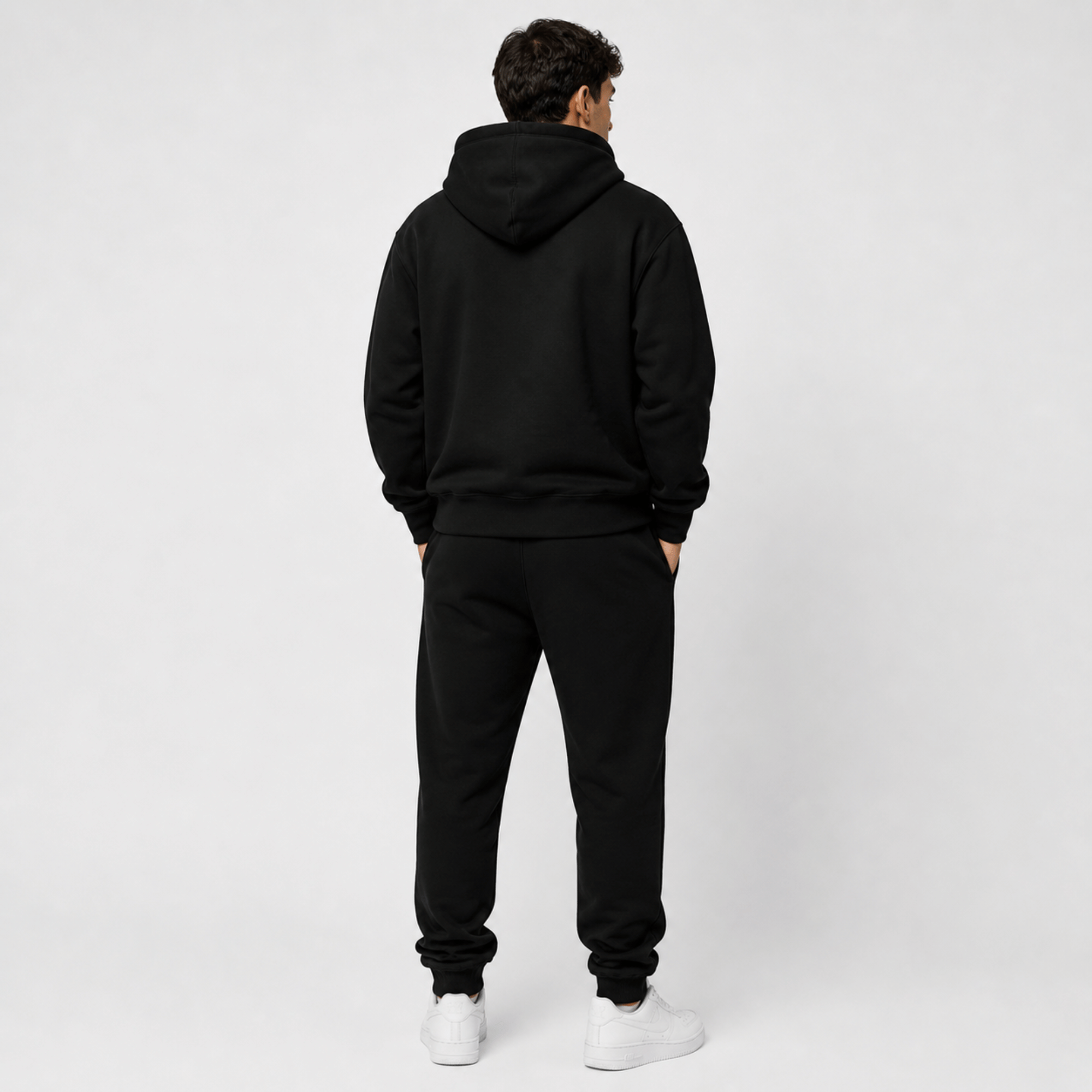 Sterling Antonio Black Tracksuit Rear View Minimal Luxury Streetwear Set