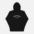 Black hoodie with 'STERLING ANTONIO EST. 2025' text on a white background
