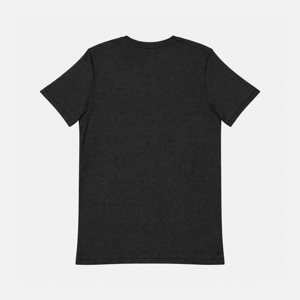 Black t-shirt on a light gray background