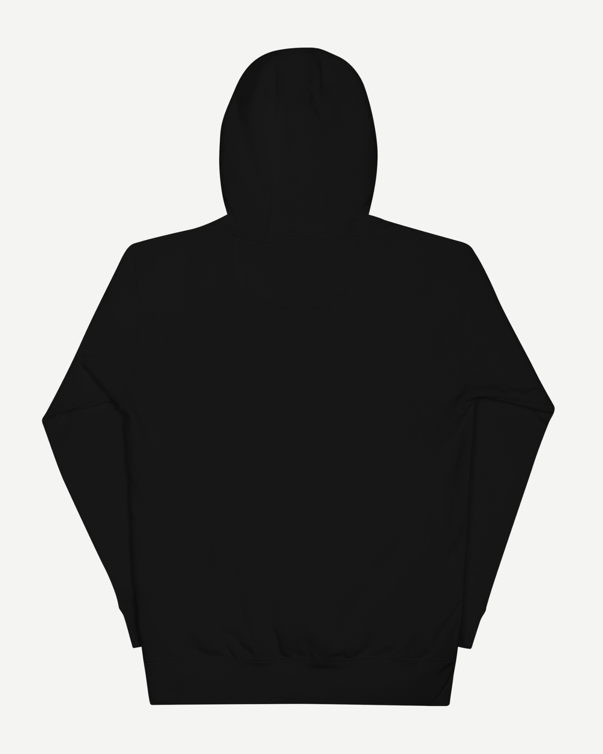 The Black Label Hoodie in black, back view